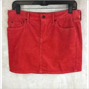 Gap 1969 Women's Skirt Size 4 27 Mini Red Corduroy